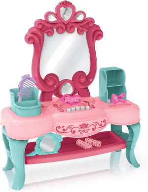 Let's Pretend Lights & Sounds Vanity Playset - Kids Beauty Salon Set Includes 6 Accessories for Pretend Play Designed for Kids 3  Years