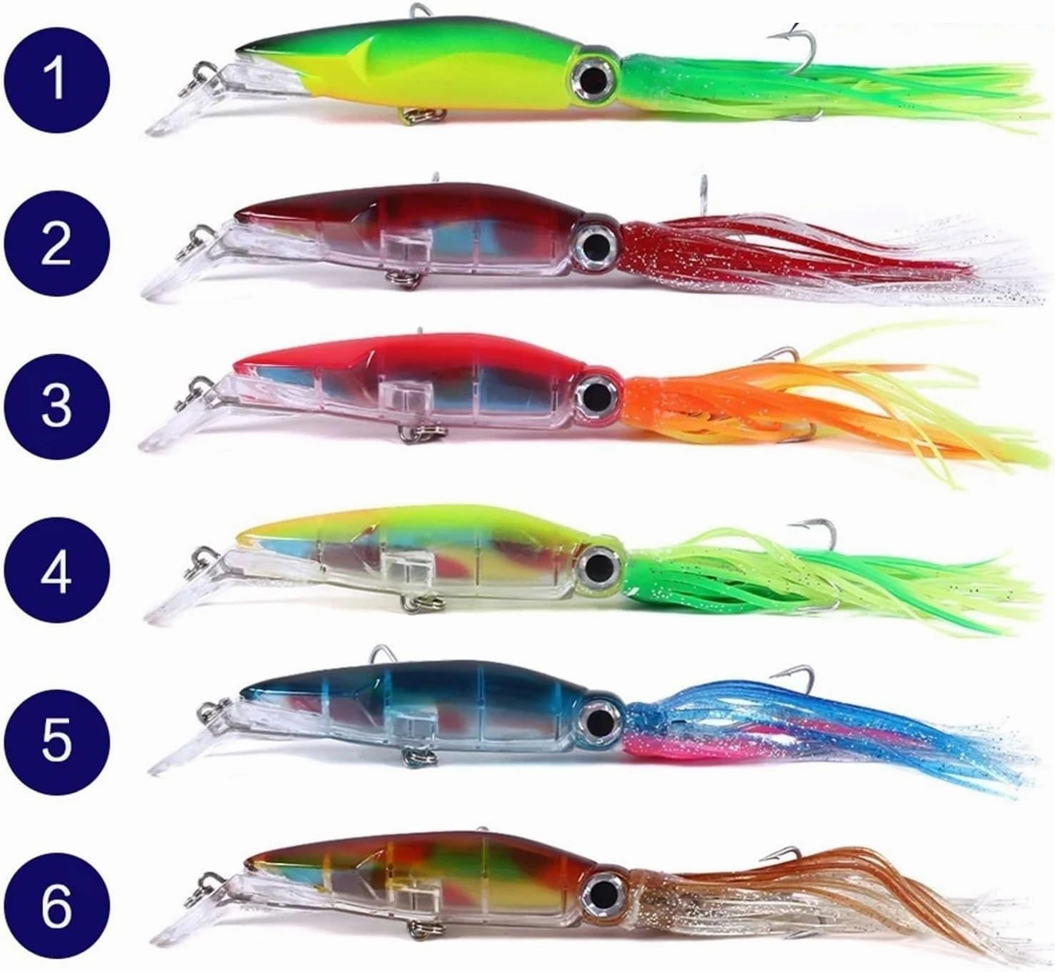 Lifelike Fishing Lures Large Lifelike Octopus Fishing Lure with 2 Treble Hook Luminous Squid Jigs Artificial Simulation Squid Hard