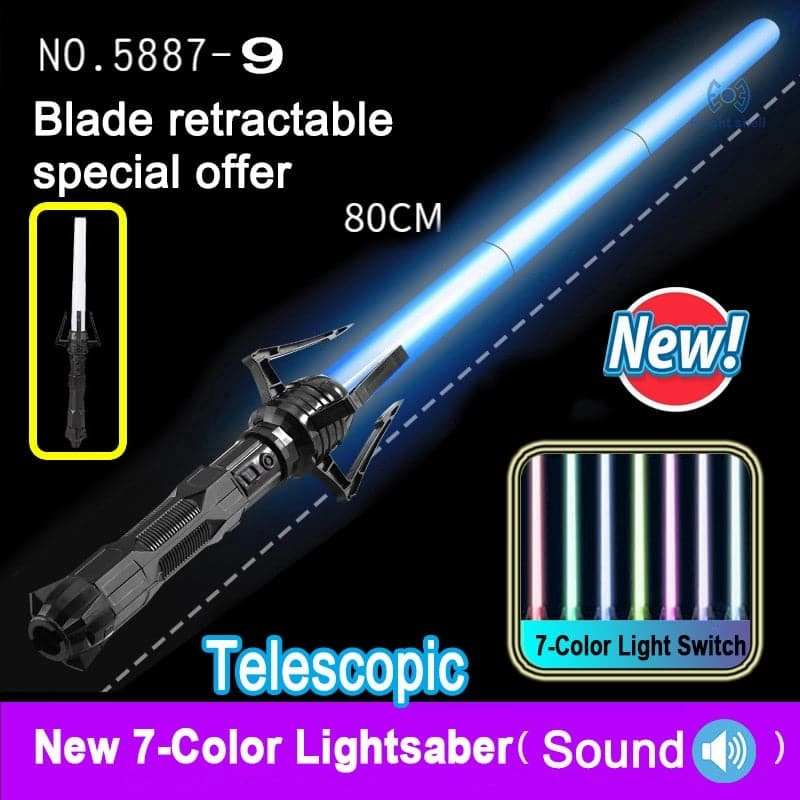 Lightsaber 80cm RGB Laser Sword Toys Light Saber 7 Colors Change Kids Telescopic Force FX FOC Blaster Toys Jedi Sword Boys Gift