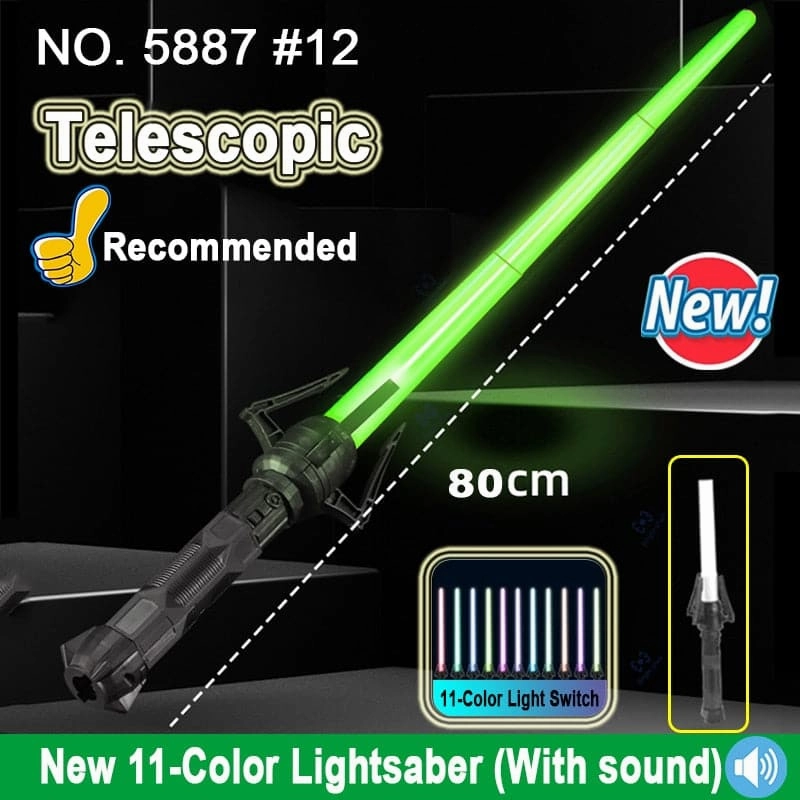 Lightsaber 80cm RGB Laser Sword Toys Light Saber 7 Colors Change Kids Telescopic Force FX FOC Blaster Toys Jedi Sword Boys Gift