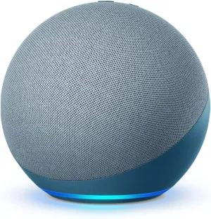 Like-New Amazon Echo (newest model), Alexa speaker with premium sound, Ideal for large bedrooms, living rooms and kitchens, Twilight Blue