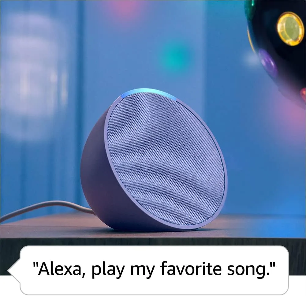 Like-New Amazon Echo Pop (newest model), Our smallest Alexa speaker, Fits in any room, Glacier White
