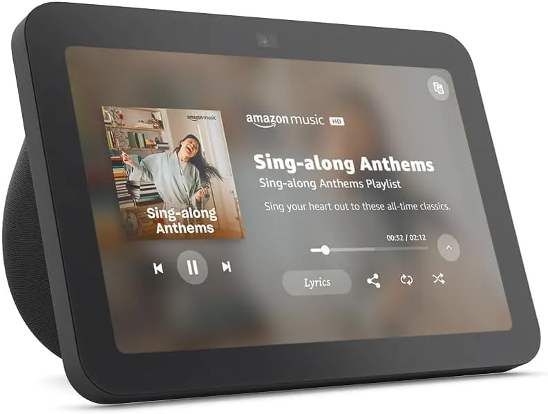 Like-New Amazon Echo Show 8 (newest model), With Spatial Audio, Smart Home Hub, and Alexa, Charcoal