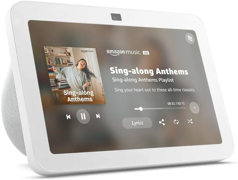 Like-New Amazon Echo Show 8 (newest model), With Spatial Audio, Smart Home Hub, and Alexa, Glacier White