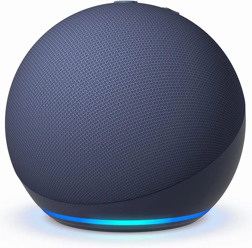 Like-New Amazon Echo Dot (newest model), Vibrant sounding Alexa speaker, Great for bedrooms, dining rooms and offices, Deep Sea Blue