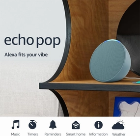 Like-New Amazon Echo Pop (newest model), Our smallest Alexa speaker, Fits in any room, Midnight Teal