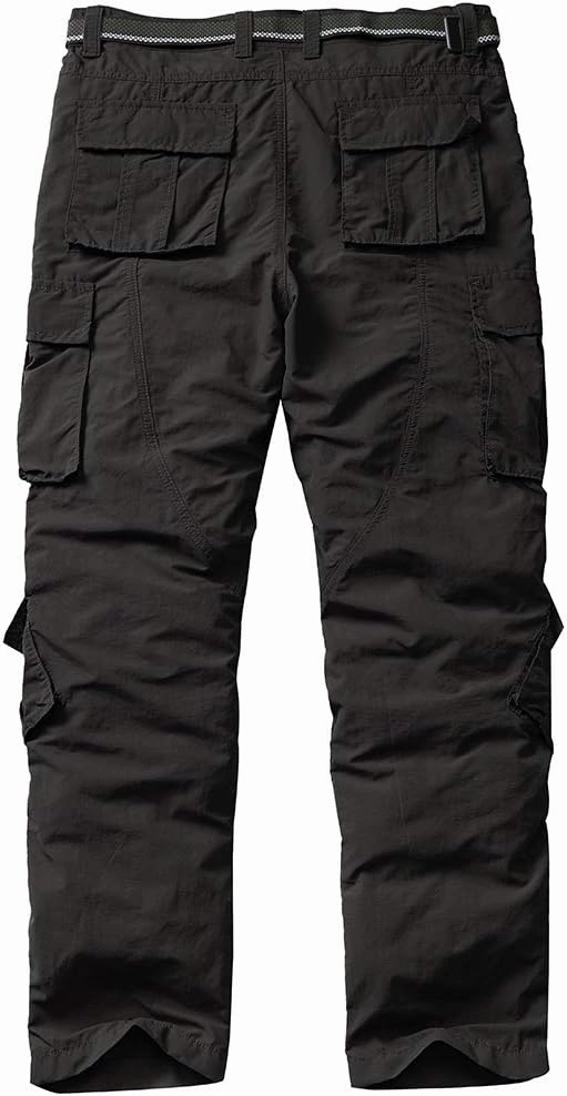 linlon Men's Outdoor Casual Quick Drying Lightweight Hiking Cargo Pants with 8 Pockets