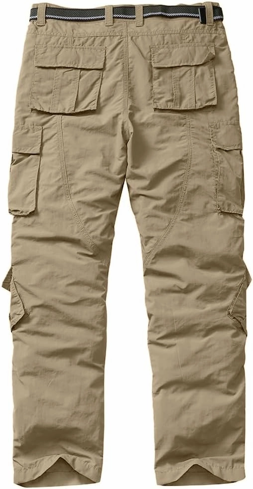 linlon Men's Outdoor Casual Quick Drying Lightweight Hiking Cargo Pants with 8 Pockets