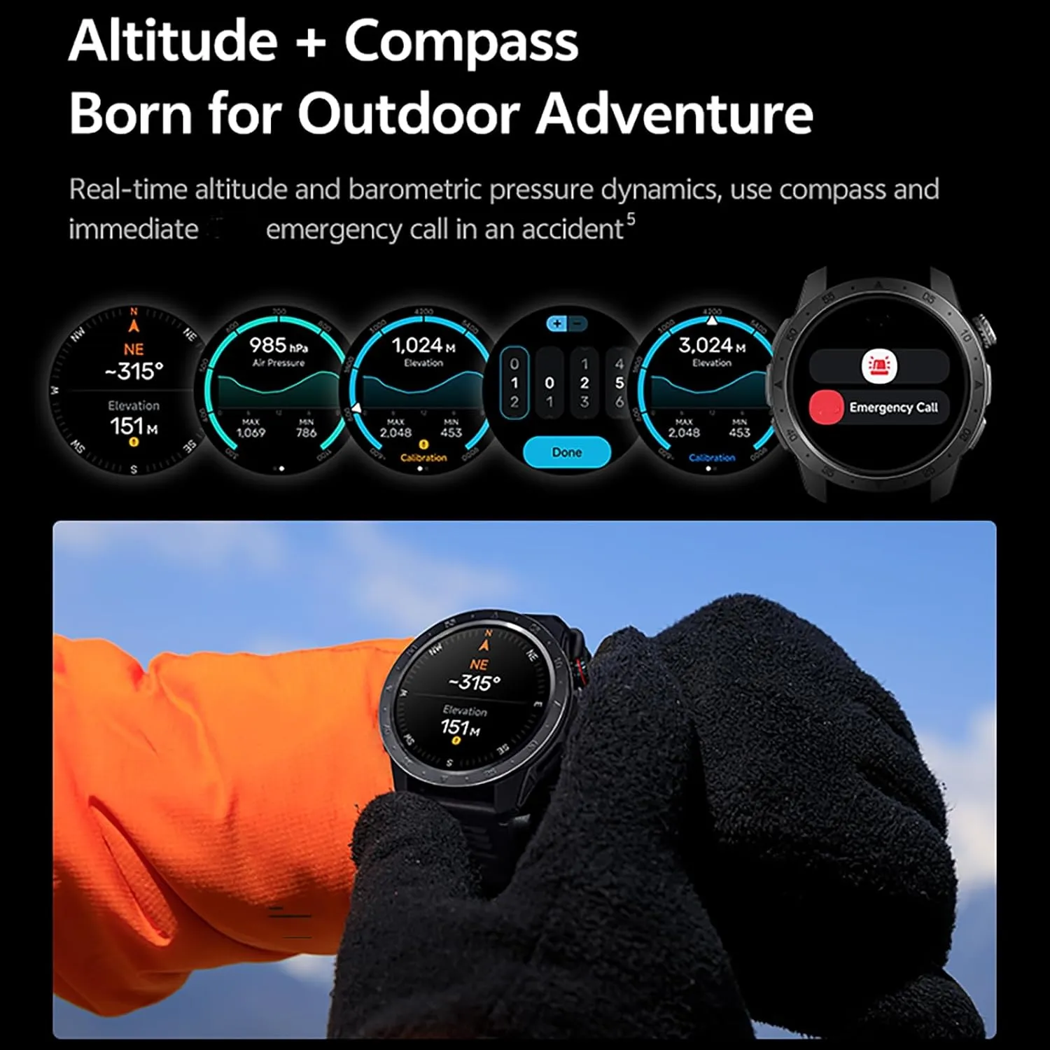 Loluka GPS Smart Watches with Compass Altitude Barometer ABC Watch for Men Women (Answer/Make Call) 1.43" AMOLED Smartwatch Running Adventure
