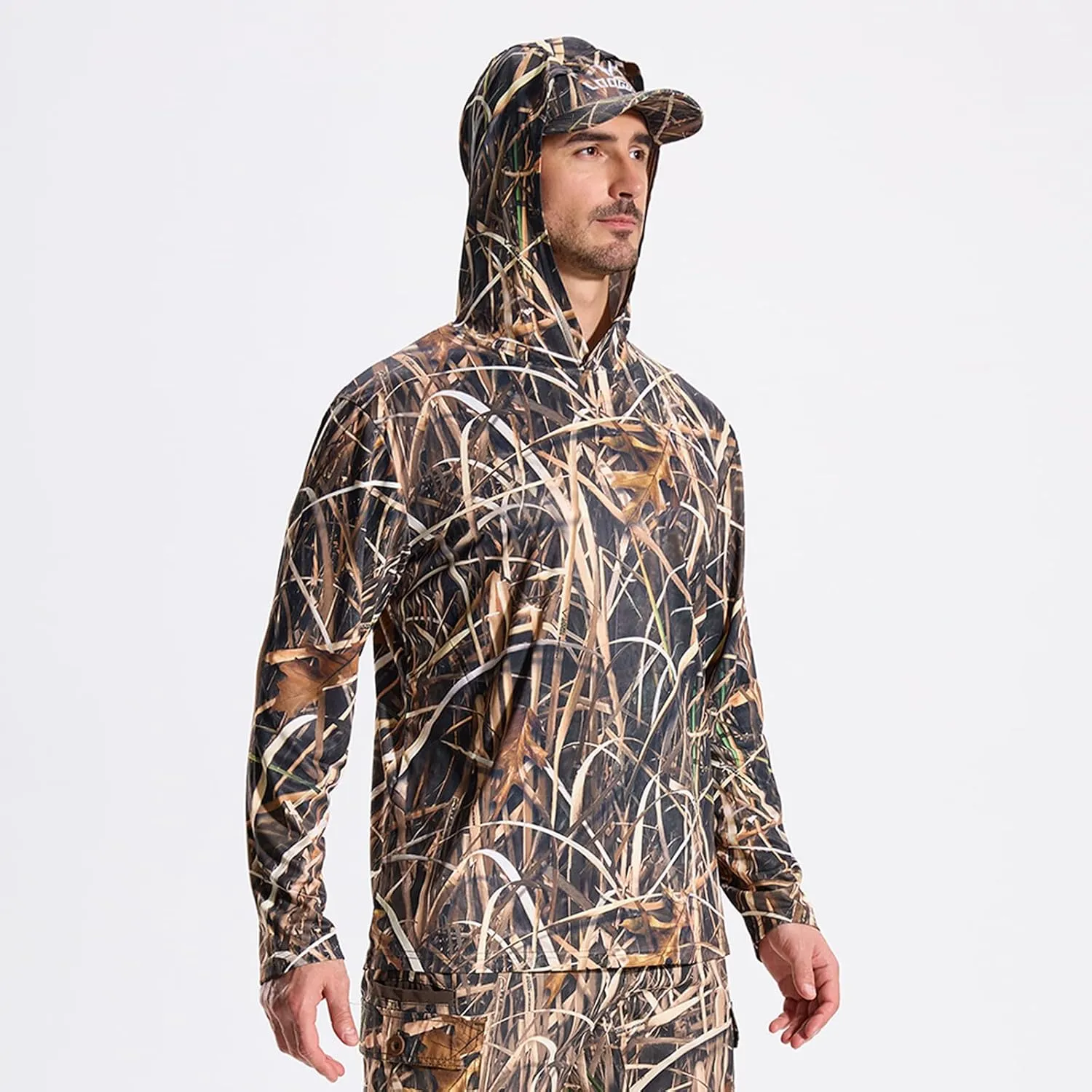 LOOGU Men’s Hunting Camo Shirt Lightweight, Camouflage Shirts for Men Long Sleeve Shirt for Fishing Hiking Camping