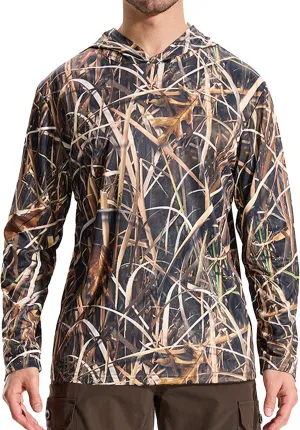 LOOGU Men’s Hunting Camo Shirt Lightweight, Camouflage Shirts for Men Long Sleeve Shirt for Fishing Hiking Camping