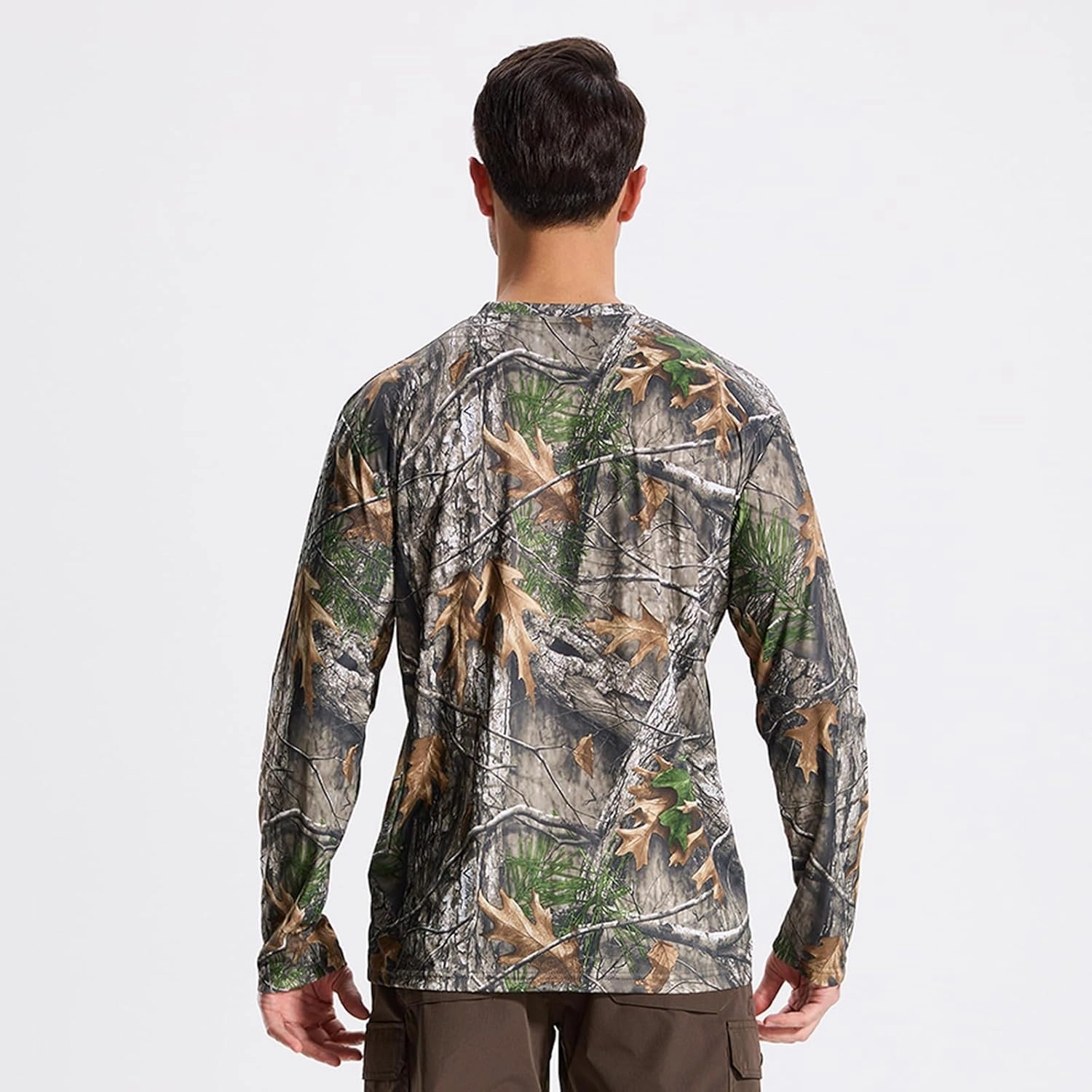 LOOGU Men's Camo Shirt Lightweight Turkey Hunting Shirt Camouflage Shirts for Men Long Sleeve Shirt