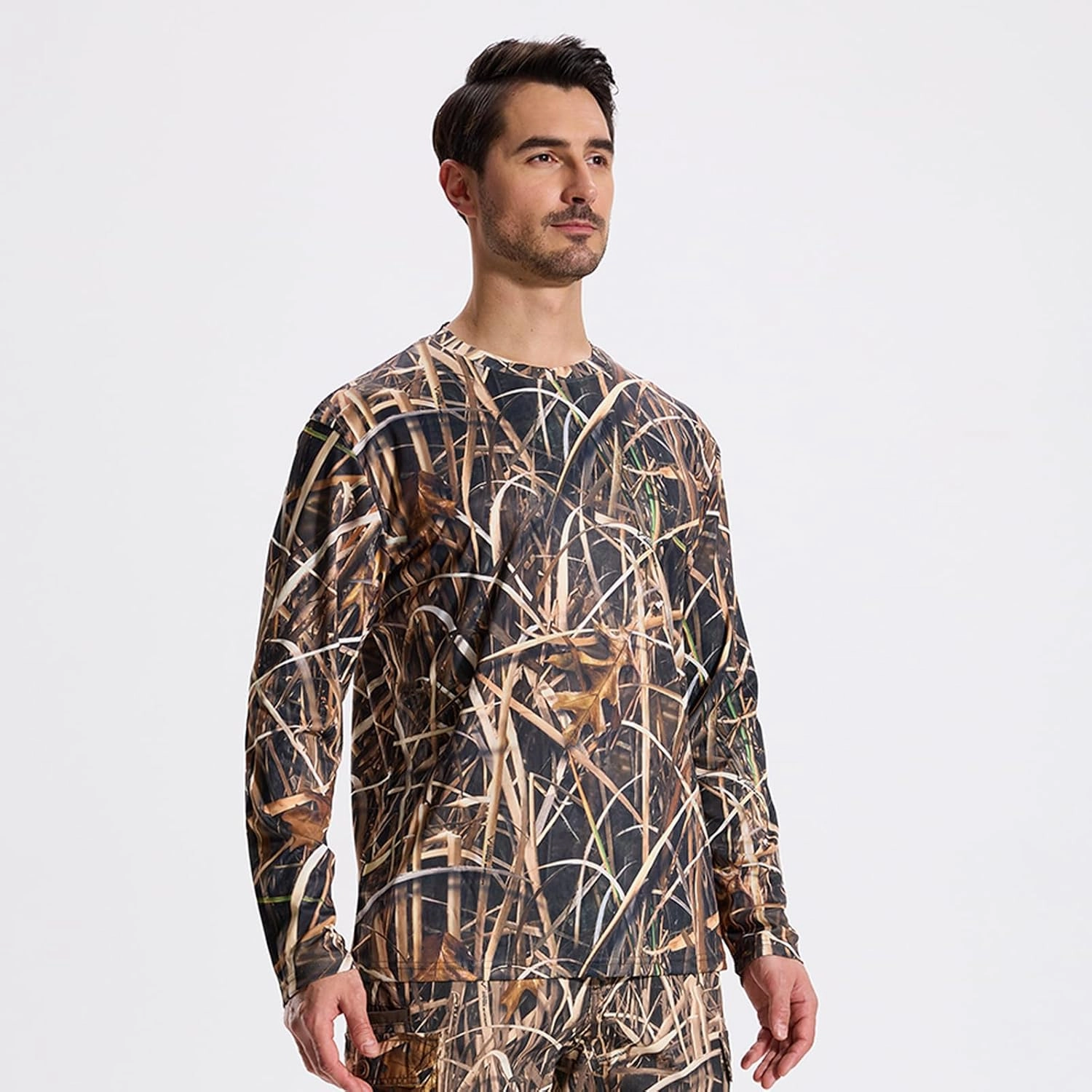 LOOGU Men’s Hunting Camo Shirt Lightweight, Camouflage Shirts for Men Long Sleeve Shirt for Fishing Hiking Camping