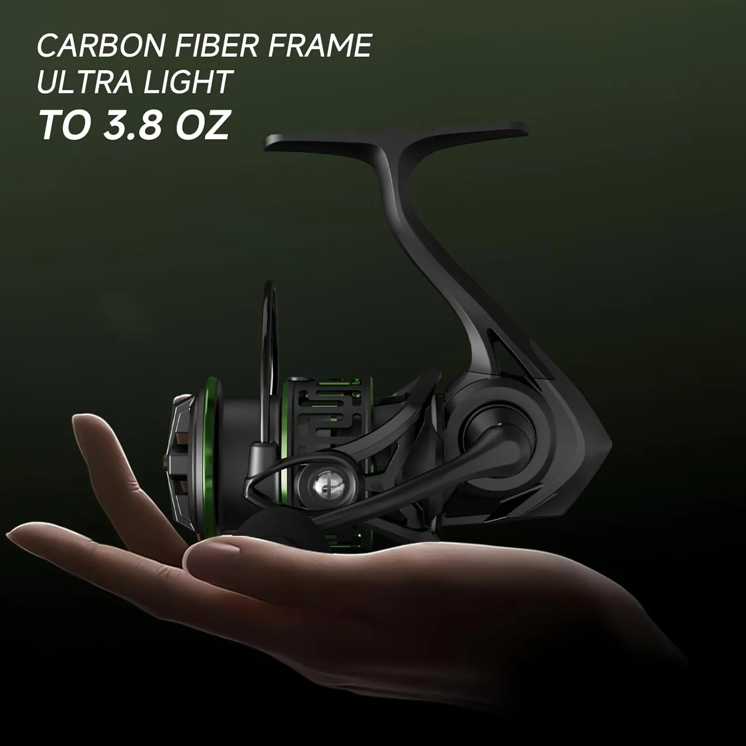 LS Lightweight Spinning Reel 500-1000 Series, 3.8oz Ultralight Carbon Fiber Frame, 5 1 BB, 5.2:1 Gear Ratio, 6.6LBs Max Drag, Saltwater/Freshwater Fishing Reel