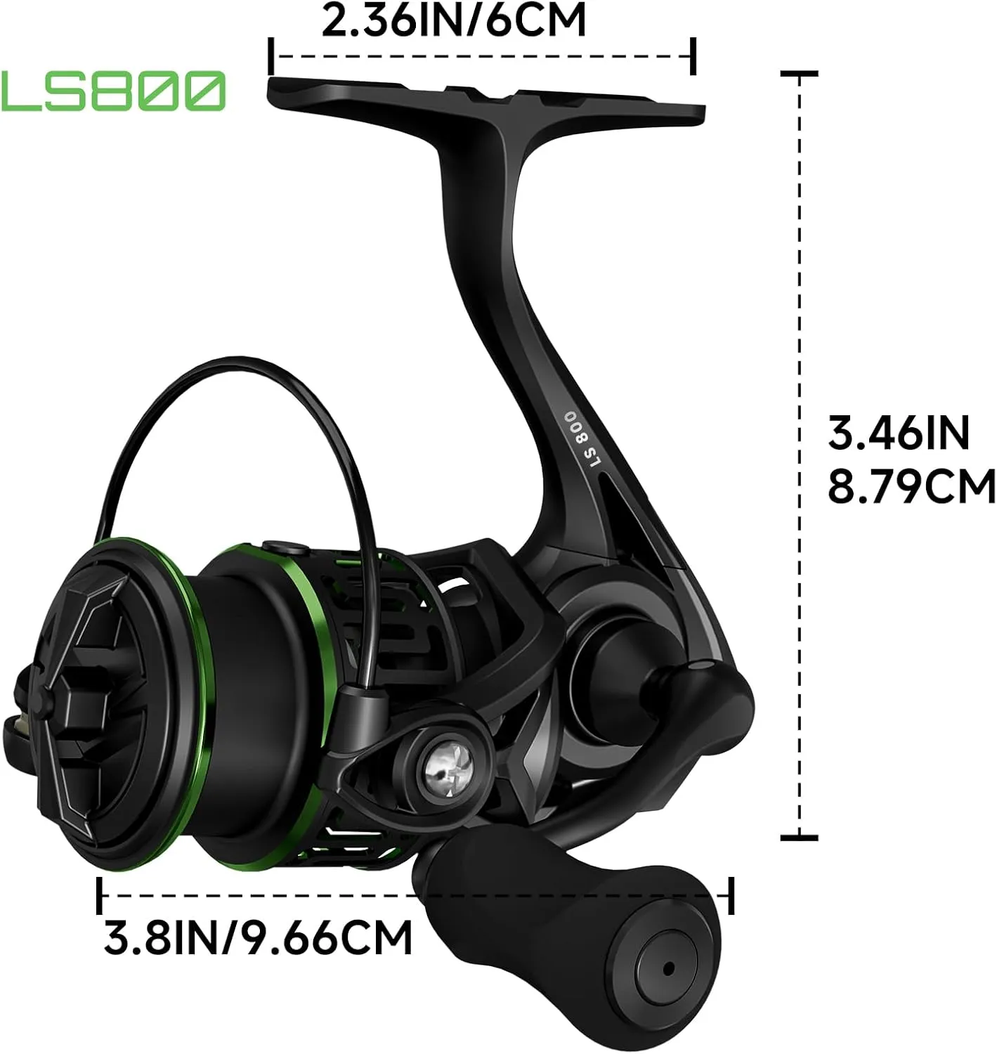 LS Lightweight Spinning Reel 500-1000 Series, 3.8oz Ultralight Carbon Fiber Frame, 5 1 BB, 5.2:1 Gear Ratio, 6.6LBs Max Drag, Saltwater/Freshwater Fishing Reel