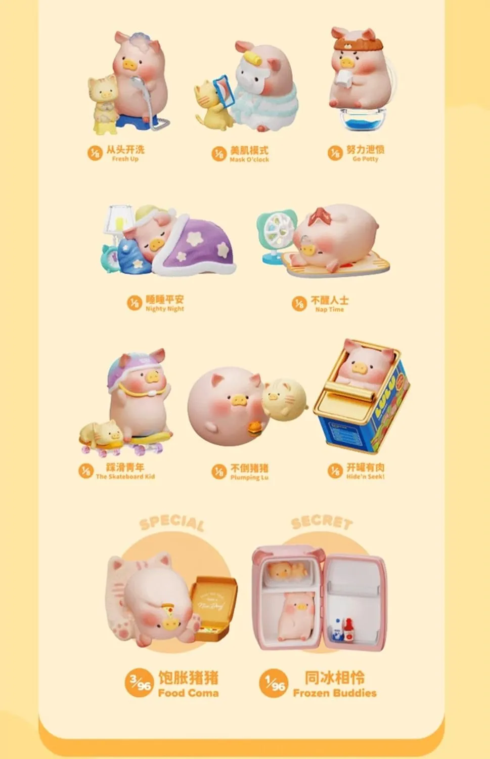 Lulu The Piggy Stay with You Series 1PC Cute Pig Blind Box Figures Collectible Toys Kawaii Birthday Gifts
