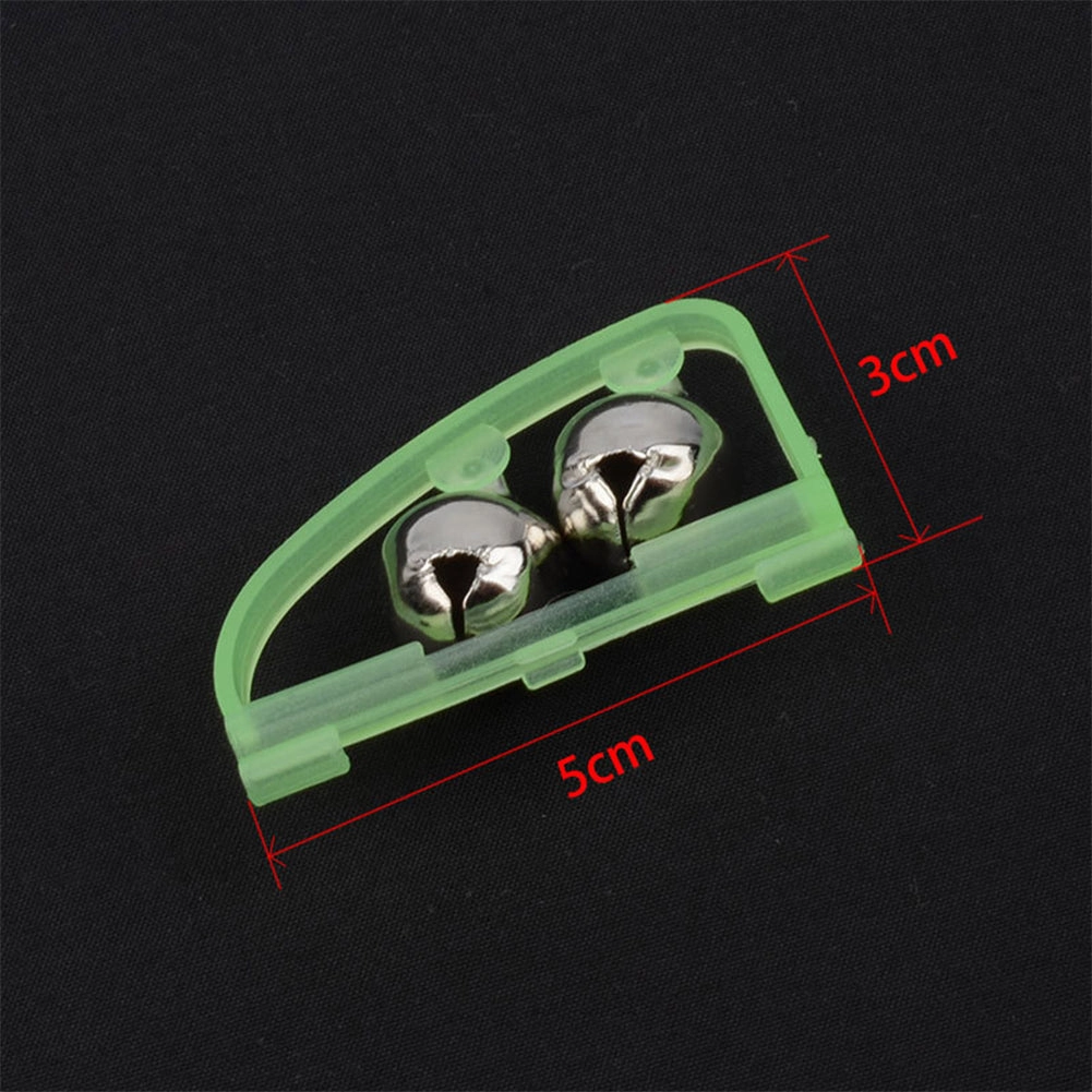 Luminous Arched Fishing Alarm with Twin Bells Fishing Bite Alarm Indicator Clip On Sea Fishing Rod Tip