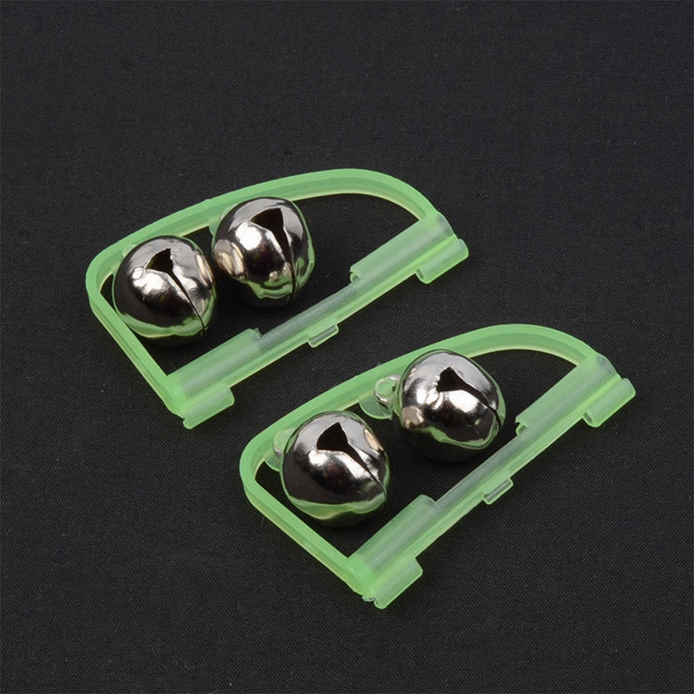 Luminous Arched Fishing Alarm with Twin Bells Fishing Bite Alarm Indicator Clip On Sea Fishing Rod Tip
