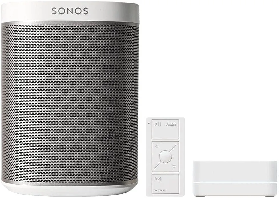 Lutron Pico Remote for Audio, Works with Sonos (Caseta Smart Hub Required), Raise/Lower Volume, Pause and Skip Tracks, For Table Top or Wallmount Use, PJ2-3BRL-GWH-A02, White