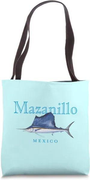 Manzanillo Mexico Sailfish Design Tote Bag