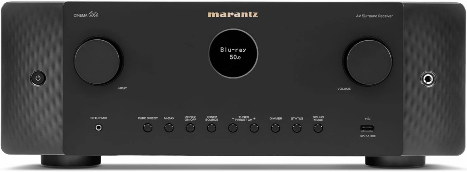Marantz Cinema 60 7.2-Ch Receiver (100W X 7) - 4K/120 and 8K Home Theater Receiver, Built-in Bluetooth, Wi-Fi & HEOS Multi-Room, Supports Dolby Atmos & DTS:X