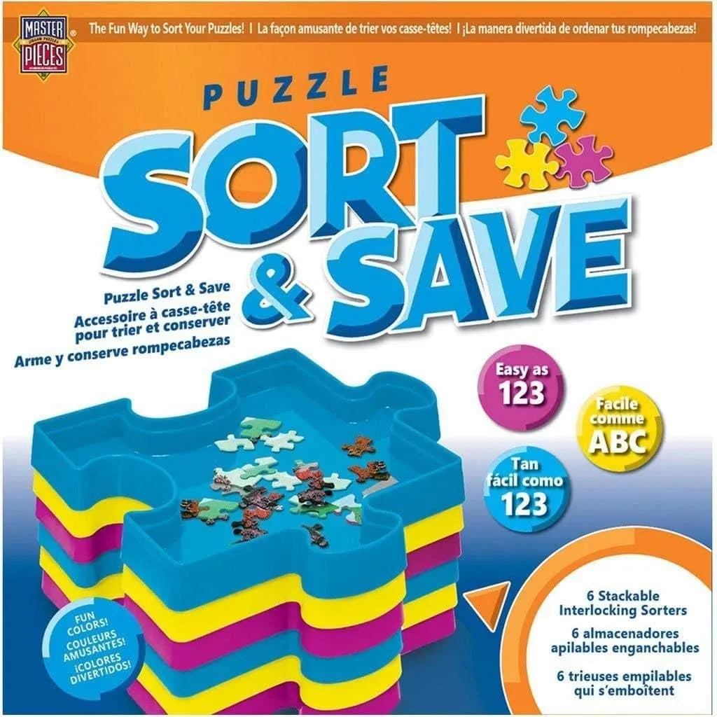 MasterPieces Accessories, Jigsaw Puzzle Sort & Save, 7.85" x 7.85", 6 Stackable Trays