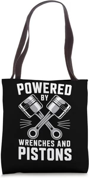 Mechanics Garage Life And Auto Car Guys Wrenches And Pistons Tote Bag