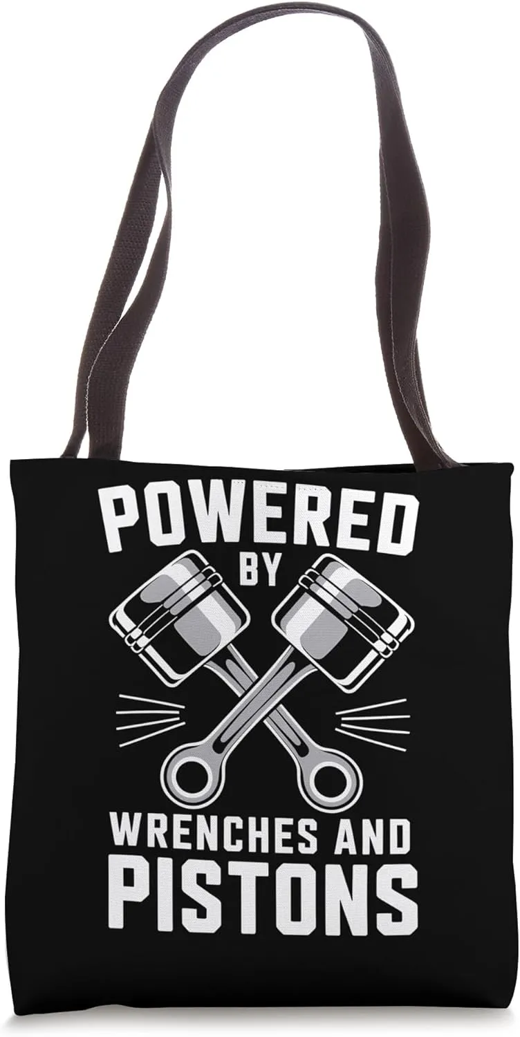 Mechanics Garage Life And Auto Car Guys Wrenches And Pistons Tote Bag