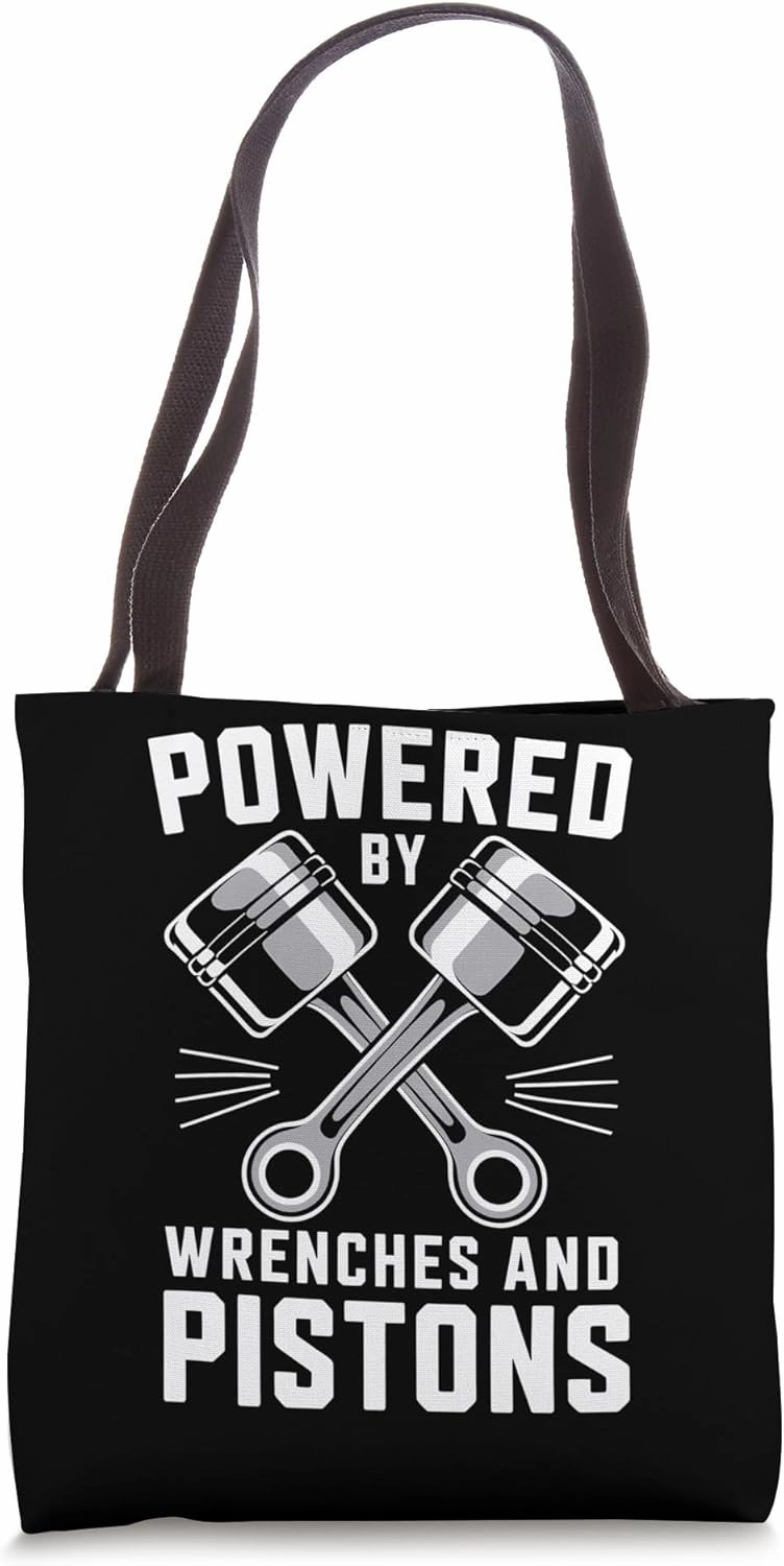 Mechanics Garage Life And Auto Car Guys Wrenches And Pistons Tote Bag