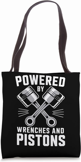 Mechanics Garage Life And Auto Car Guys Wrenches And Pistons Tote Bag
