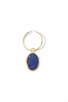 Medium Dark Blue Intaglio Hoop