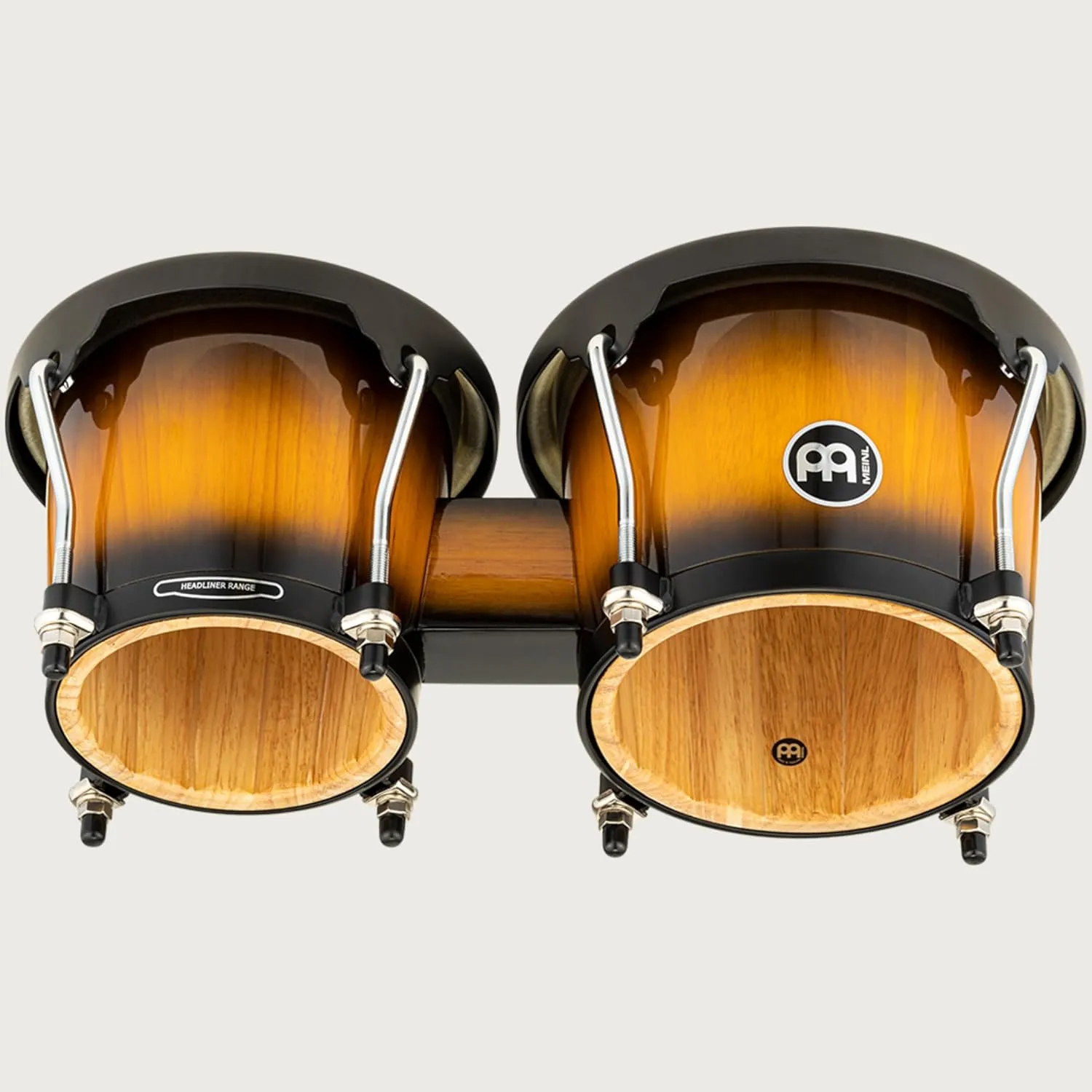 Meinl Percussion Bongos Hand Drum Set 6.75" and 8" with Hardwood Shells and Tuning Key — NOT Made in China — Headliner Series, 2-Year Warranty, Vintage Sunburst (HB100VSB)