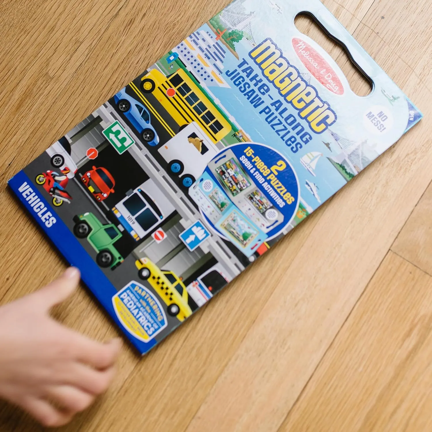 Melissa & Doug Take-Along Magnetic Jigsaw Puzzles Travel Toy Vehicles (2 15-Piece Puzzles)