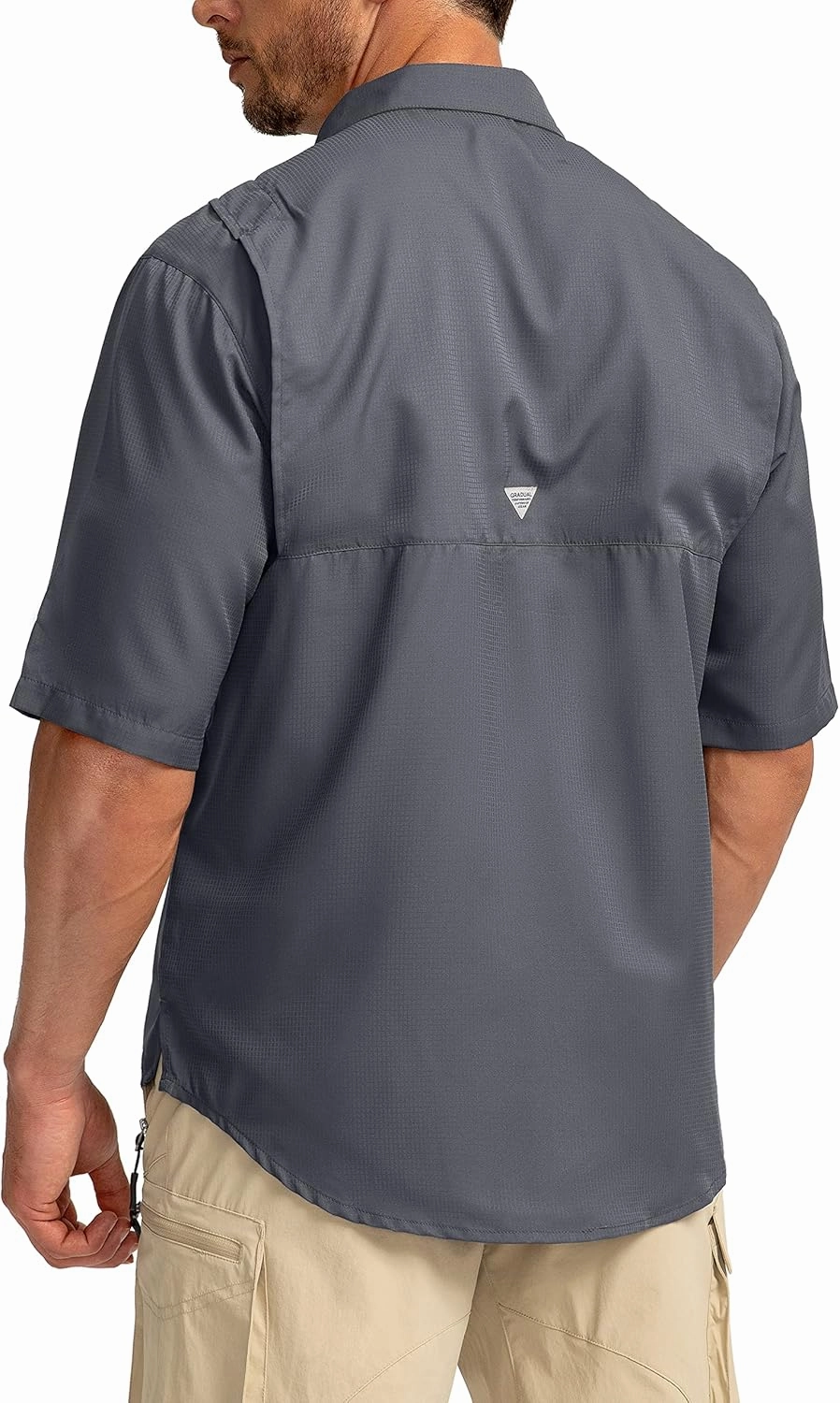 Men's Fishing Shirts with Zipper Pockets UPF 50  Lightweight Cool Short Sleeve Button Down Shirts for Men Casual Hiking