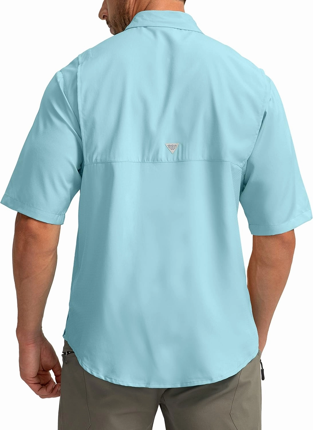 Men's Fishing Shirts with Zipper Pockets UPF 50  Lightweight Cool Short Sleeve Button Down Shirts for Men Casual Hiking