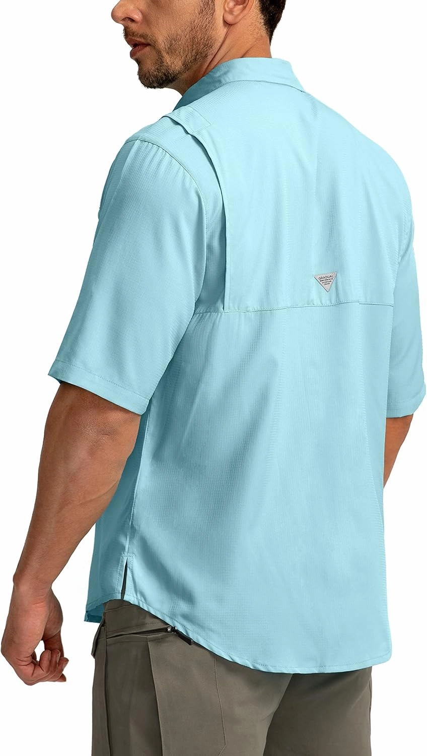Men's Fishing Shirts with Zipper Pockets UPF 50  Lightweight Cool Short Sleeve Button Down Shirts for Men Casual Hiking