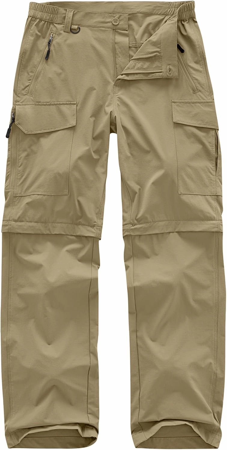 Men's Hiking Convertible Work Pants Cargo Zip Off Lightweight Quick Dry Stretch Pants Summer Fishing Travel Outdoor