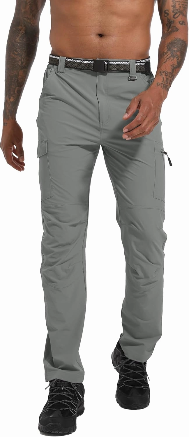 Men's Hiking Tactical Cargo Work Pants Quick Dry Waterproof Lightweight Travel Fishing Camping Outdoor Pants