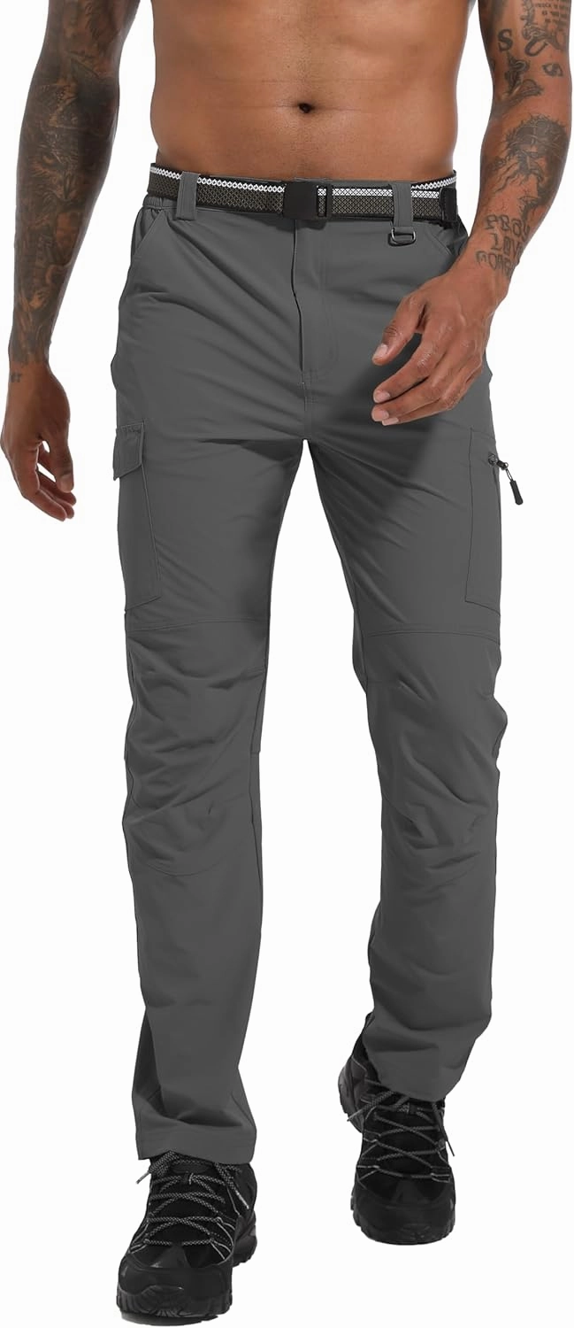 Men's Hiking Tactical Cargo Work Pants Quick Dry Waterproof Lightweight Travel Fishing Camping Outdoor Pants