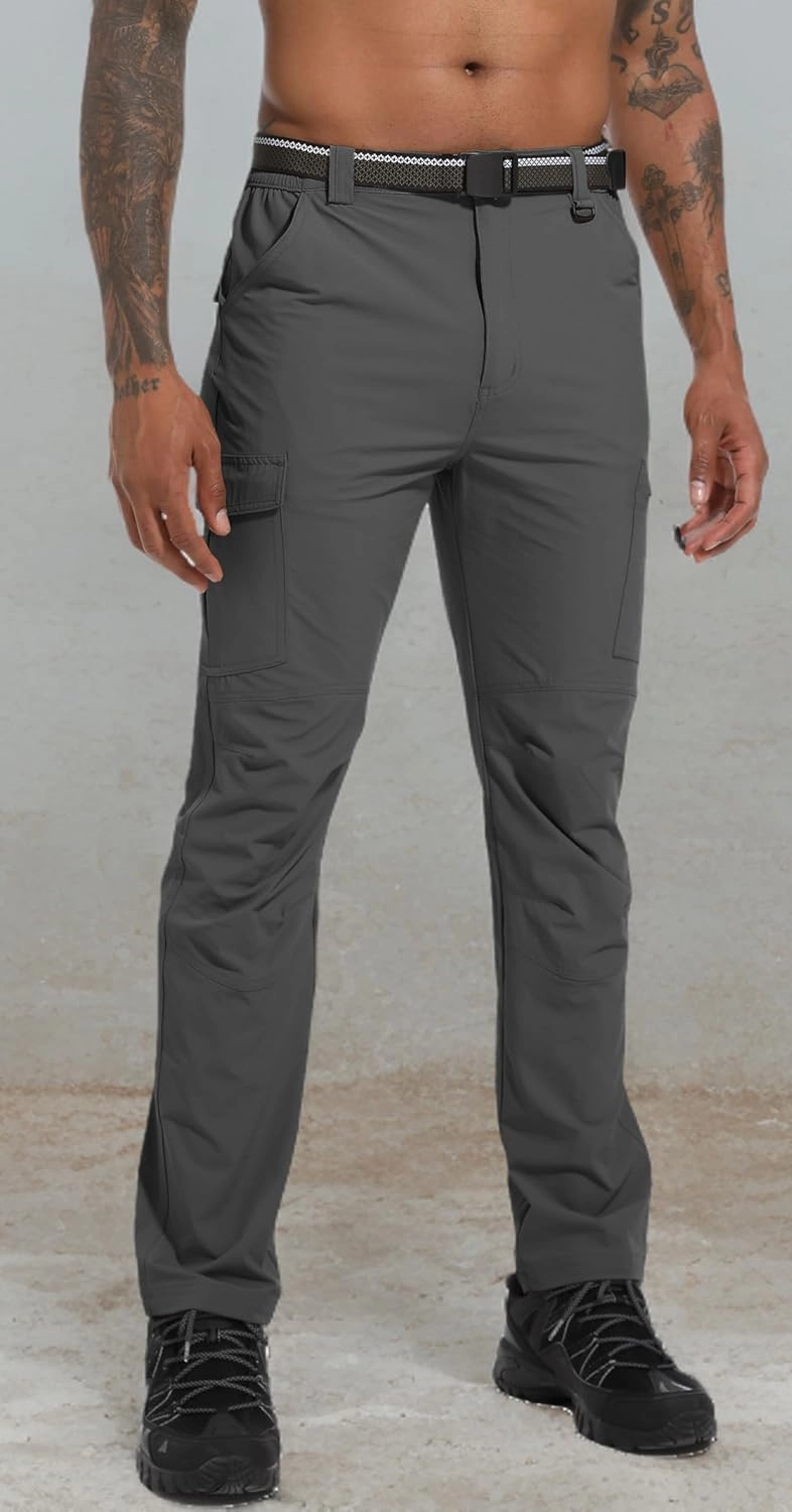 Men's Hiking Tactical Cargo Work Pants Quick Dry Waterproof Lightweight Travel Fishing Camping Outdoor Pants