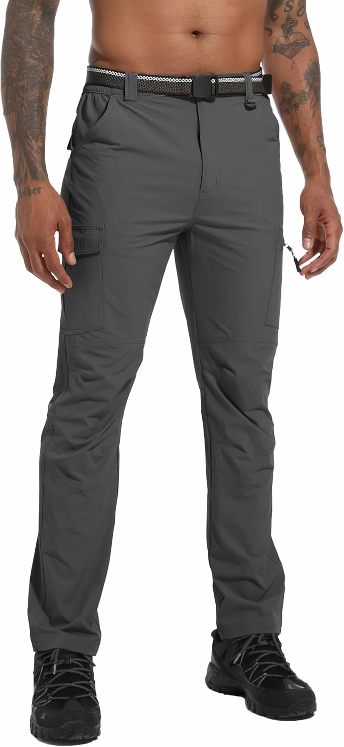 Men's Hiking Tactical Cargo Work Pants Quick Dry Waterproof Lightweight Travel Fishing Camping Outdoor Pants