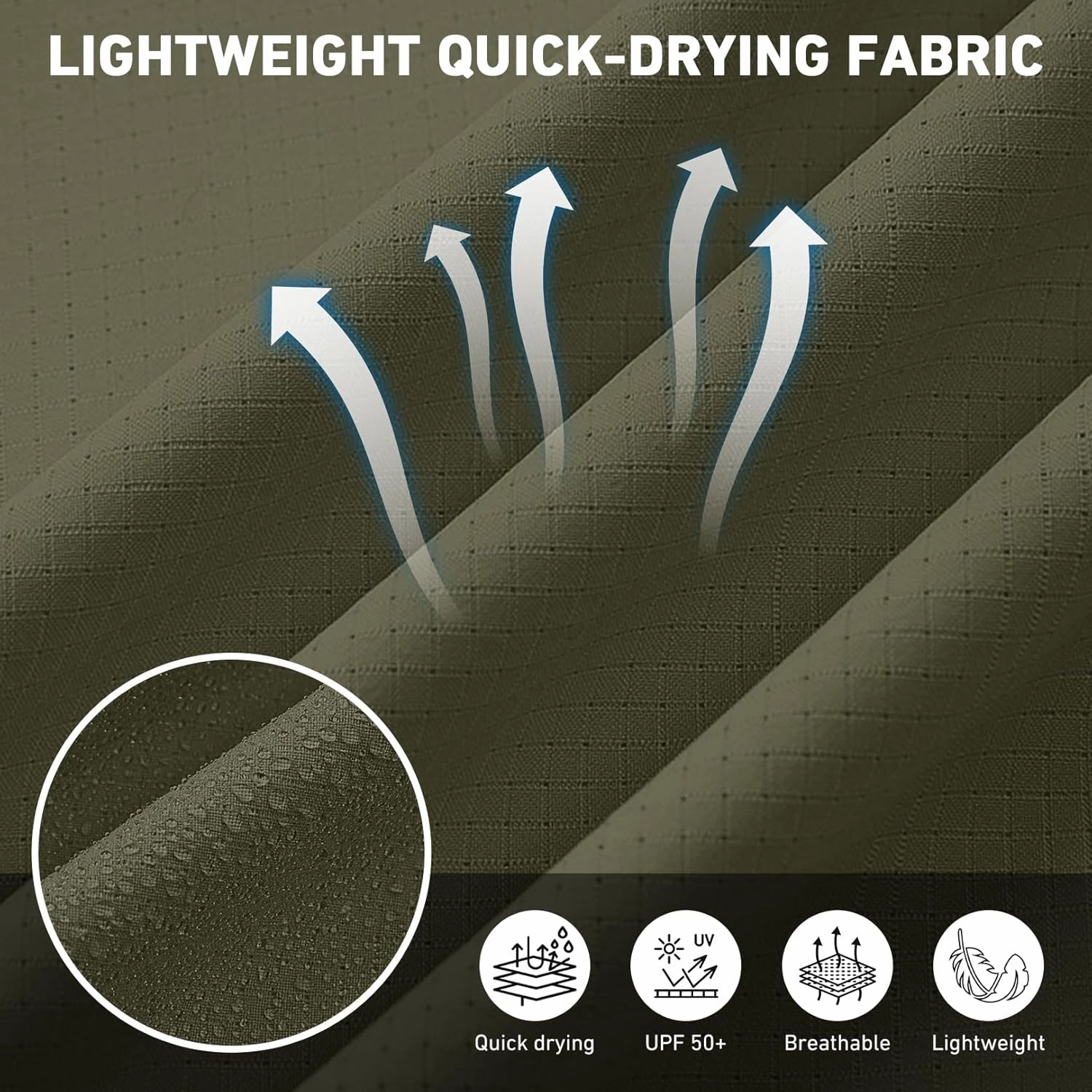 Men's Safari Hiking UPF 50  UV Long Sleeve Work Shirt Lightweight Quick Dry Cooling Outdoor Sun Protection Fishing Shirts