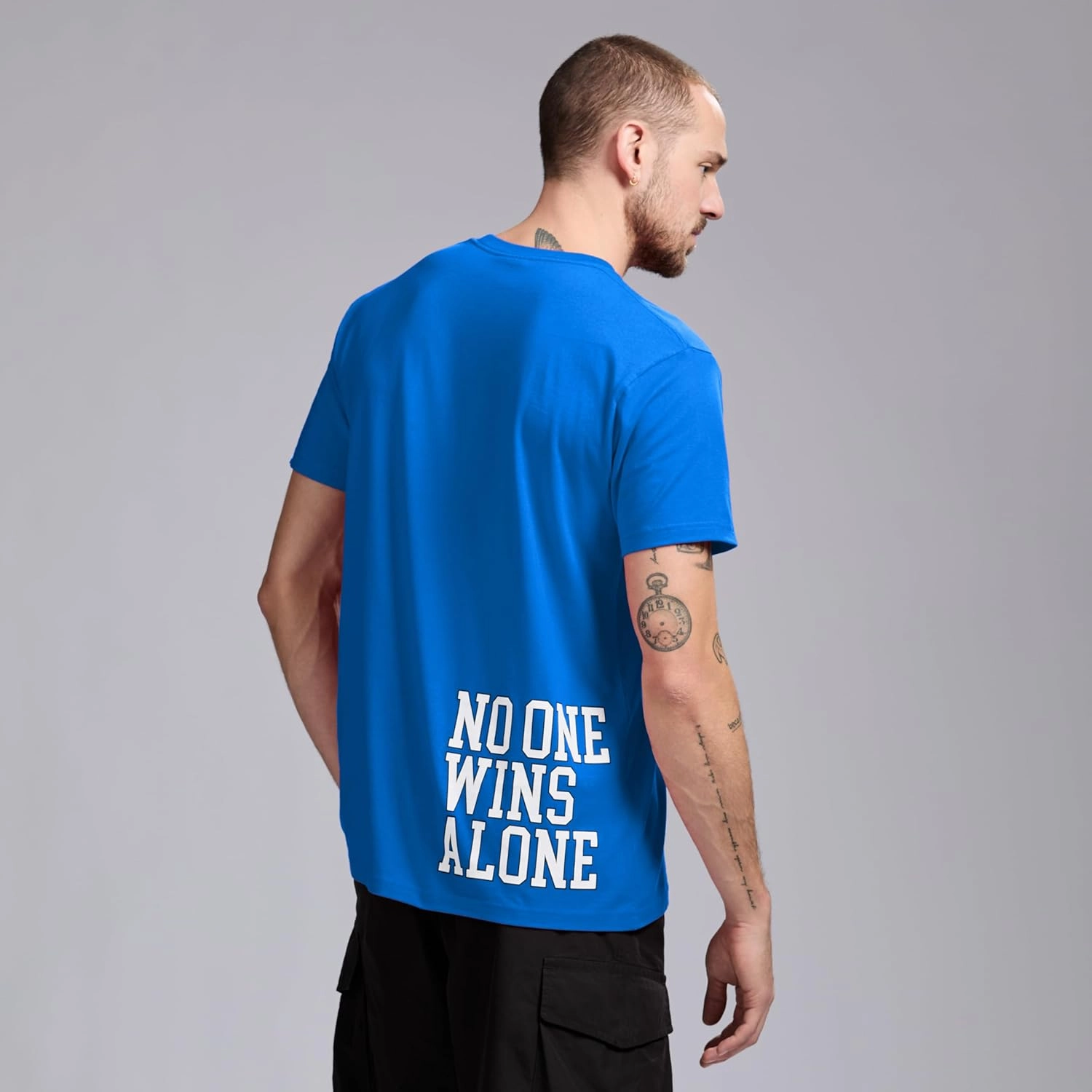 Men's Short Sleeve Lightweight Graphic Logo Crew Neck Cotton T-Shirt