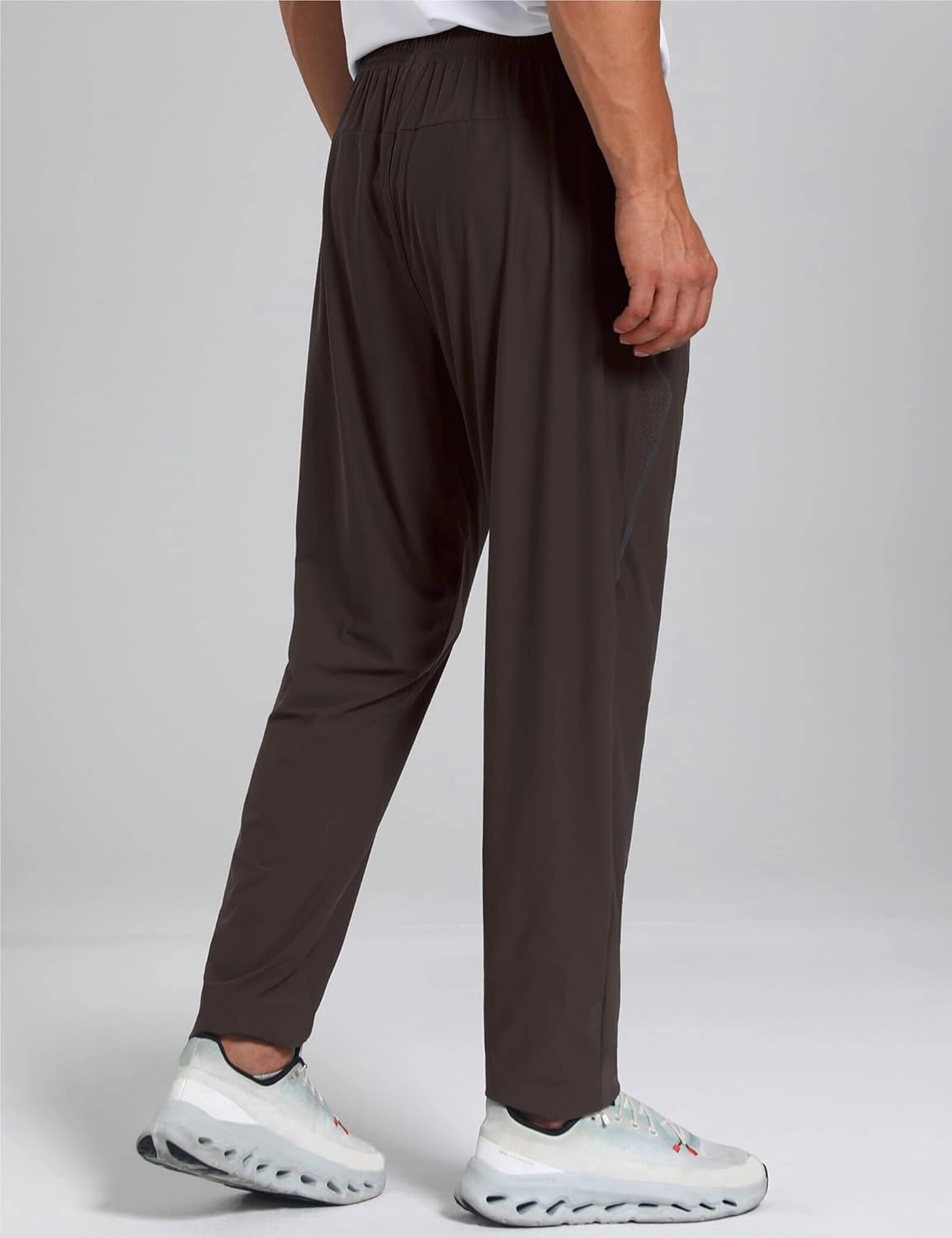 Men's Stretch Athletic Fishing Pants Lightweight Cool-Touch Workout Joggers with Zipper Pockets