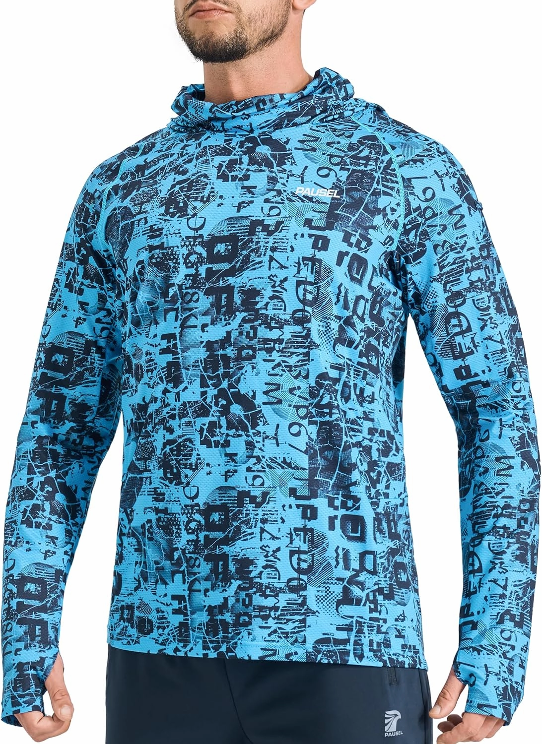 Men's Sun Protection Fishing Shirts UPF 50  Lightweight Hoodie Long Sleeve UV SPF Hooded Shirts with Mask Rash Guard