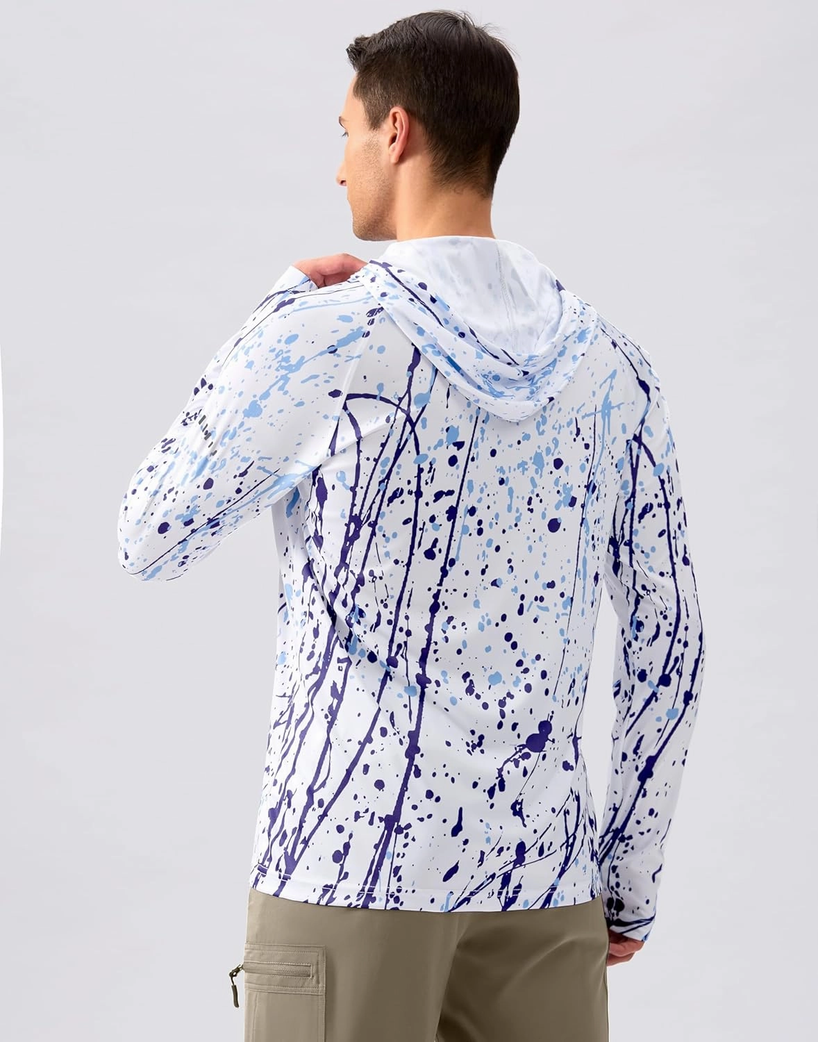 Men's Sun Protection Hoodie Shirt UPF 50  Long Sleeve Fishing Rash Guard UV SPF Summer Lightweight Hiking Shirt for Men