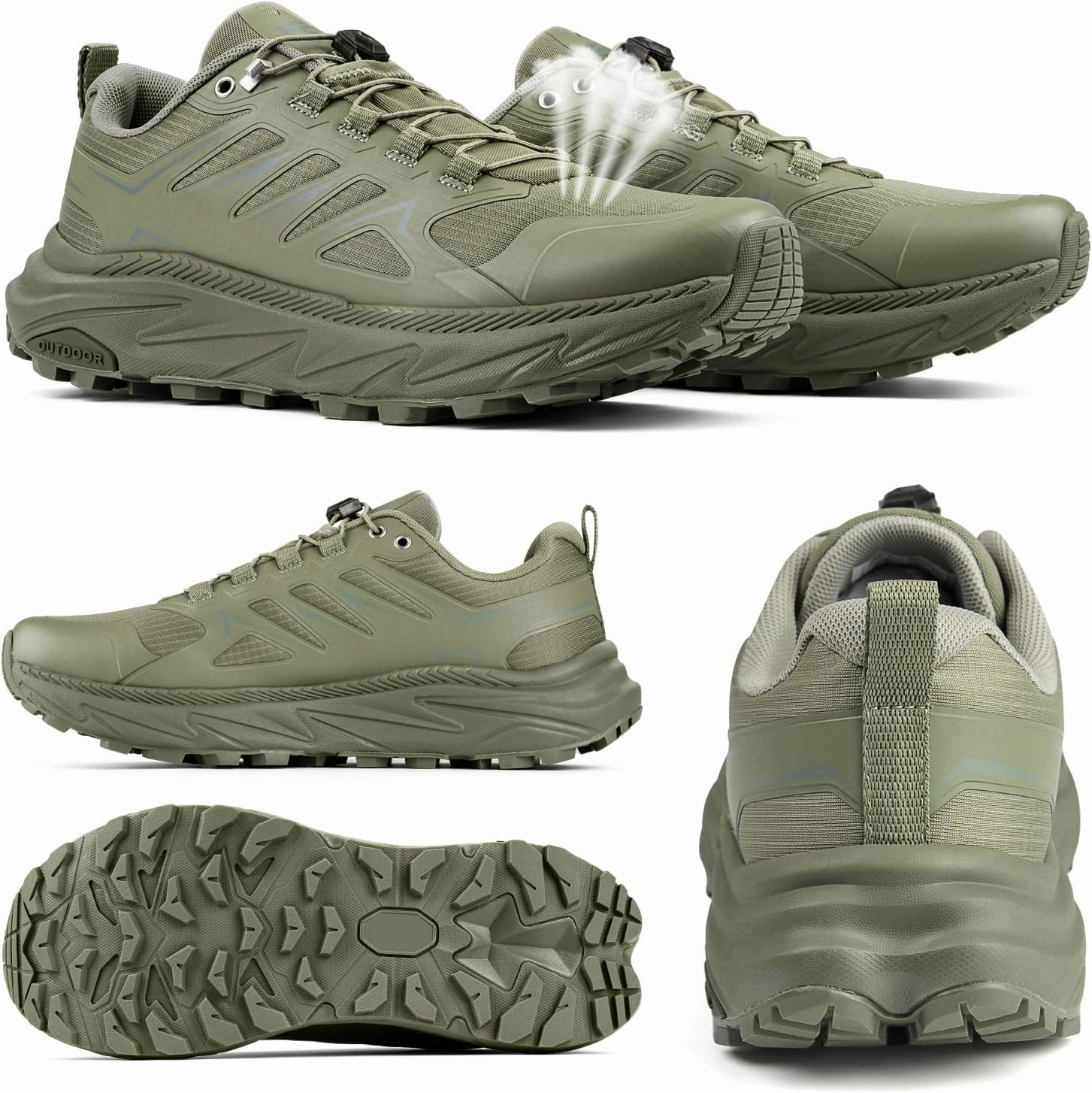 Men's Trail Running Shoes for Hiking Walking Cross Training Shoes with Arch Support Anti-Slip Lightweight Wide Width Sneakers