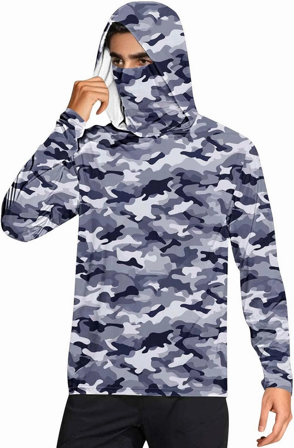 Men's UPF 50  Sun Protection Hoodie Shirts, Long Sleeve Sun Protection Lightweight Hoodie, UV Hiking Running Rash Guard