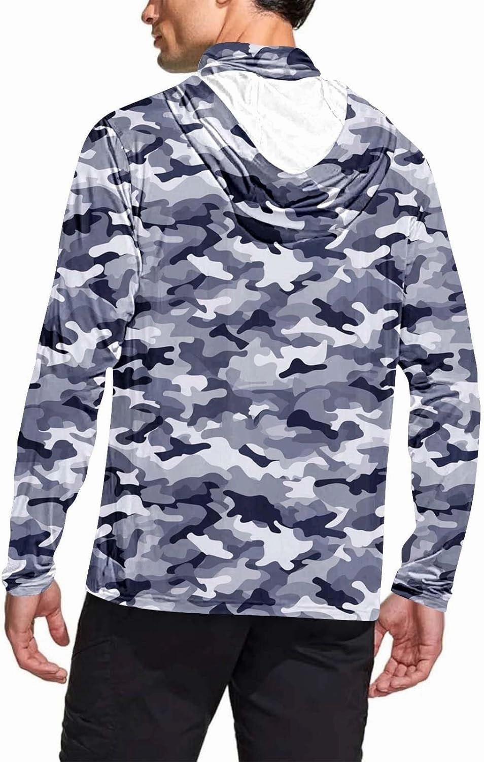 Men's UPF 50  Sun Protection Hoodie Shirts, Long Sleeve Sun Protection Lightweight Hoodie, UV Hiking Running Rash Guard