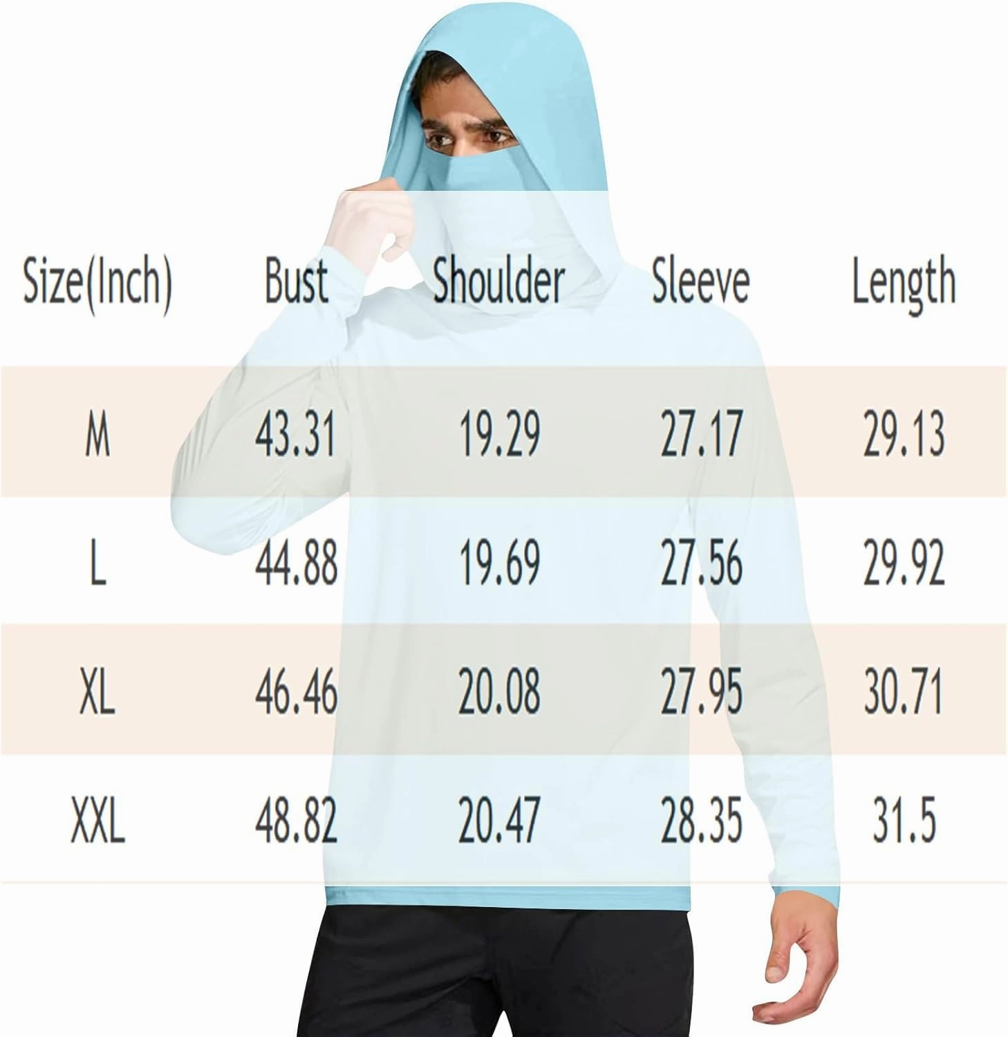 Men's UPF 50  Sun Protection Hoodie Shirts, Long Sleeve Sun Protection Lightweight Hoodie, UV Hiking Running Rash Guard